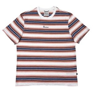 Penfield Shirt Mens Size Large Multicolor Striped Spellout Short Sleeve Tee